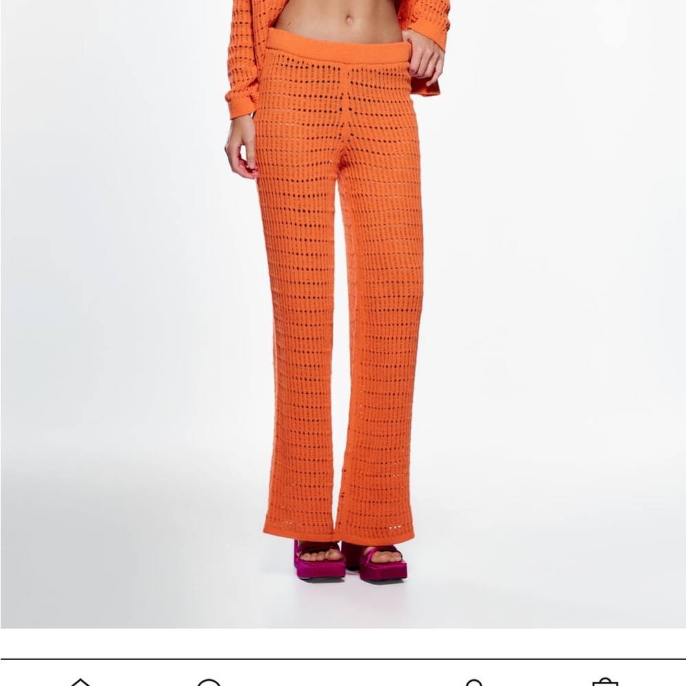 Zara Chenille Orange Pants Medium